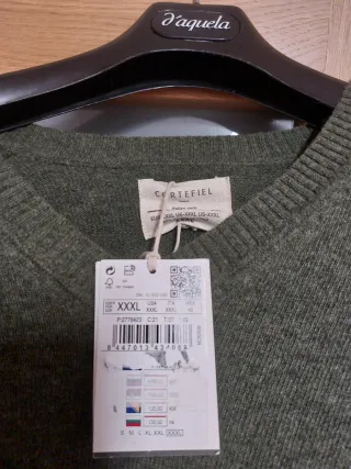 Jersey Lana Cortefiel Hombre XXXL Cuello Pico