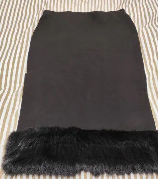 Falda Sfera Marrón con Pelo Talla L