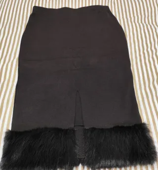 Falda Sfera Marrón con Pelo Talla L