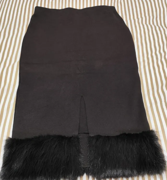 Falda Sfera Marrón con Pelo Talla L