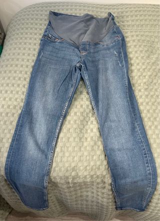 Pantalón vaquero premamá azul