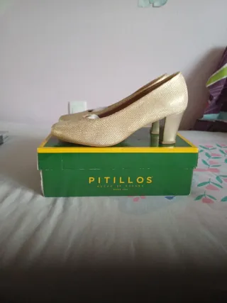 Zapatos Pitillos Piel Tacón 6.5cm Dorados