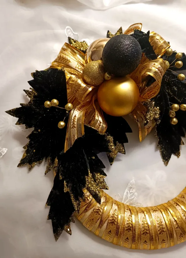 Ghirlanda / Centrotavola Oro e Nero