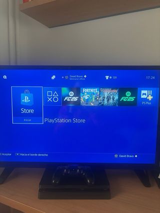 PS4 (PlayStation 4) Negra + Mando y Cables