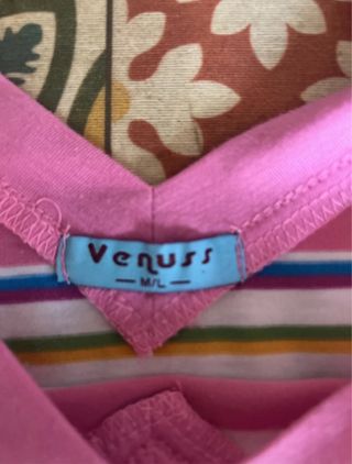 Camiseta mujer rayas multicolor manga corta