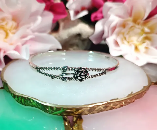 Pulsera Plata 925 Diseño Rosa