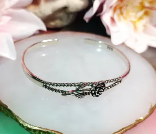 Pulsera Plata 925 Diseño Rosa