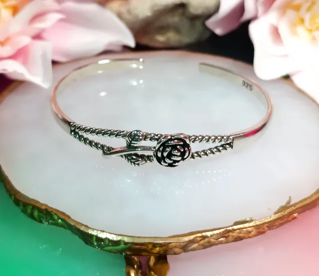 Pulsera Plata 925 Diseño Rosa