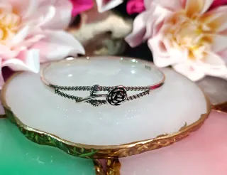 Pulsera Plata 925 Diseño Rosa