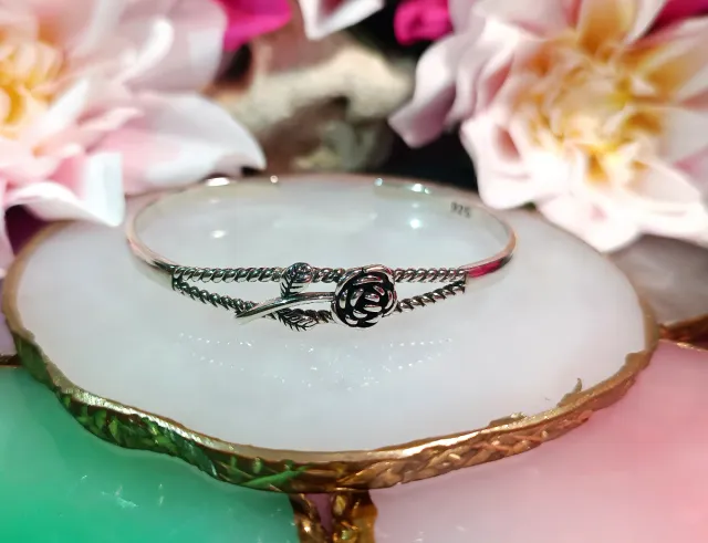 Pulsera Plata 925 Diseño Rosa