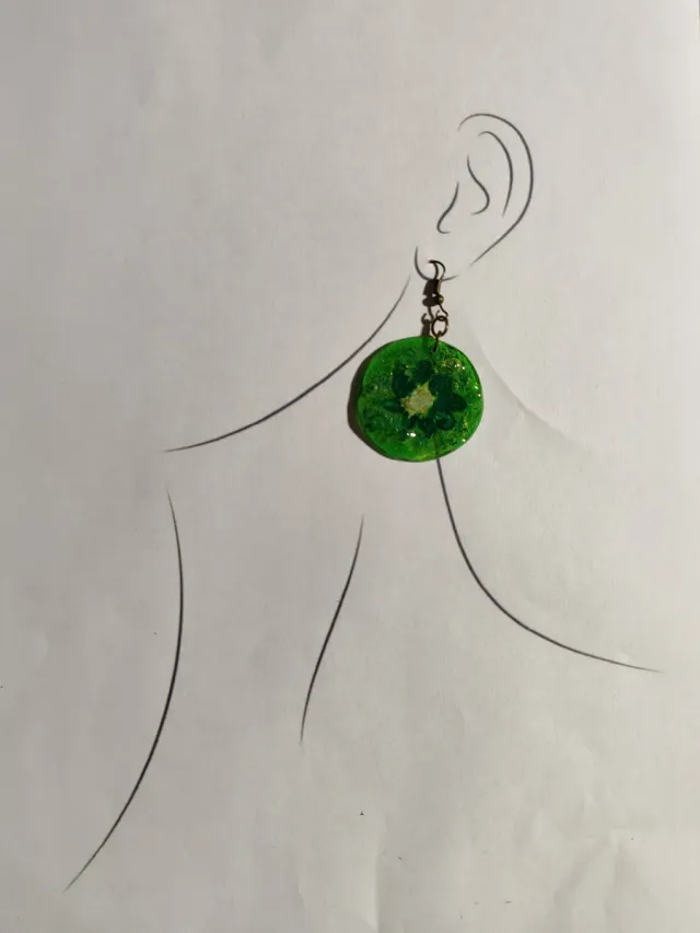 Pendientes artesanales kiwi