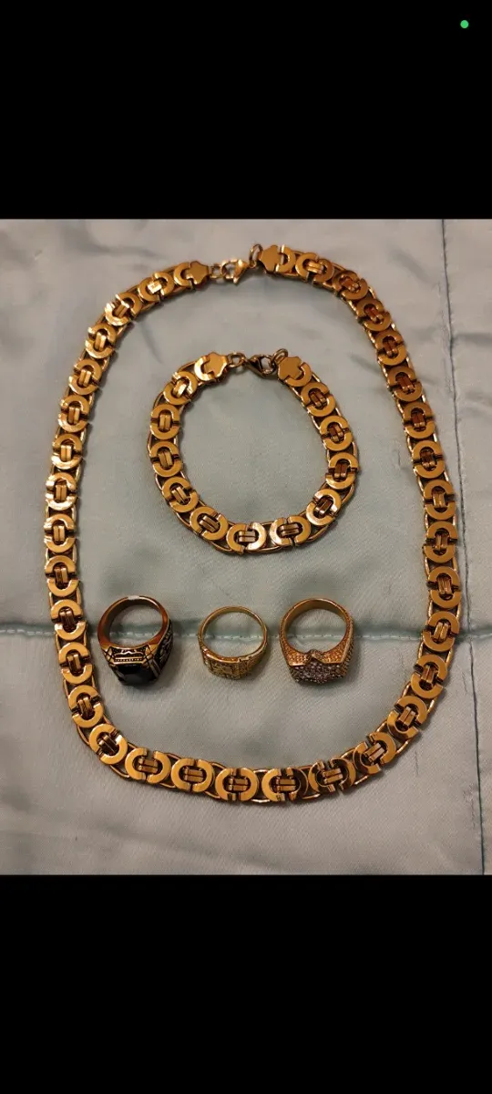 Set di gioielli in oro 18k da uomo, ideale per Natale