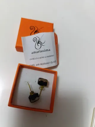 Orecchini Amarissima Vetro Murano Quadrati nuovi