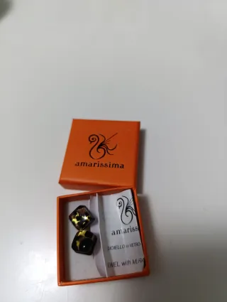 Orecchini Amarissima Vetro Murano Quadrati nuovi