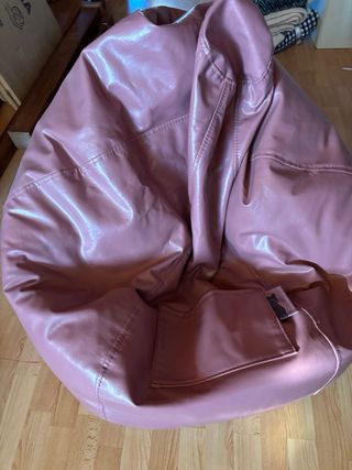 Puff pera polipiel rosa