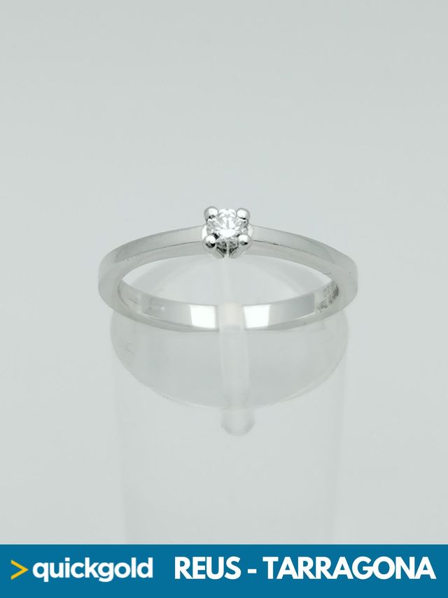 035-01-00862 ANILLO ORO 18k BLANCO DIAMANTE SOLITA