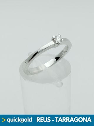 035-01-00862 ANILLO ORO 18k BLANCO DIAMANTE SOLITA