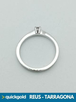 035-01-00862 ANILLO ORO 18k BLANCO DIAMANTE SOLITA