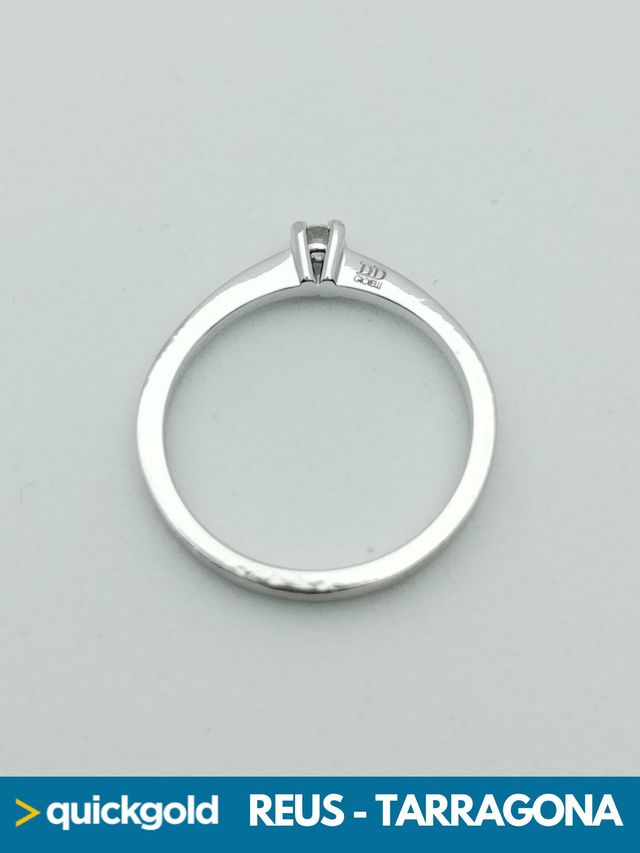 035-01-00862 ANILLO ORO 18k BLANCO DIAMANTE SOLITA