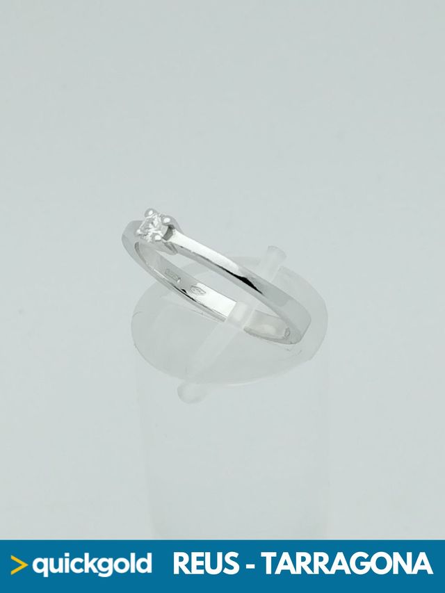 035-01-00862 ANILLO ORO 18k BLANCO DIAMANTE SOLITA