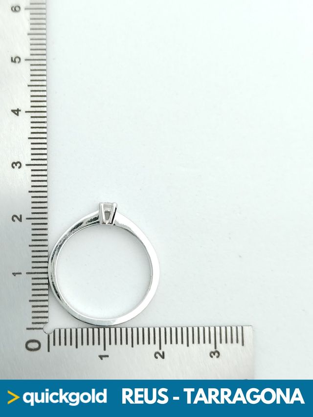 035-01-00862 ANILLO ORO 18k BLANCO DIAMANTE SOLITA