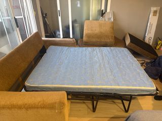 Sofá Cama Beige Tela