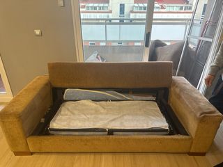 Sofá Cama Beige Tela