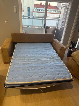 Sofá Cama Beige Tela