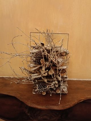 Ornamento natalizio rami e pigne