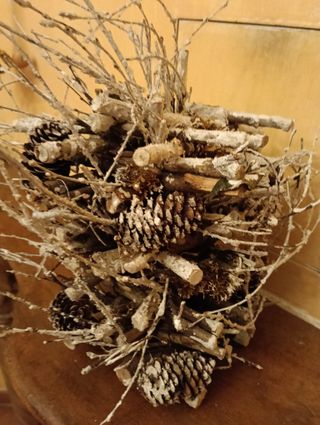 Ornamento natalizio rami e pigne