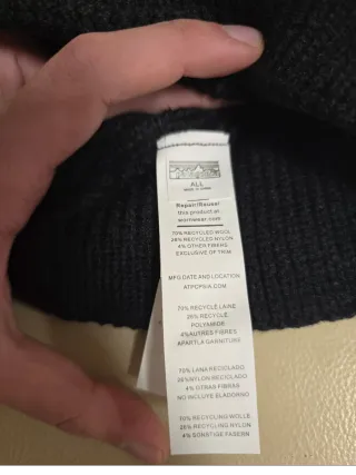 Berretto Patagonia Lana Nero Nuovo