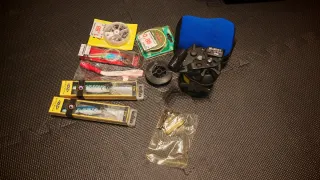 Caña de pescar 1,8m con funda y accesorios