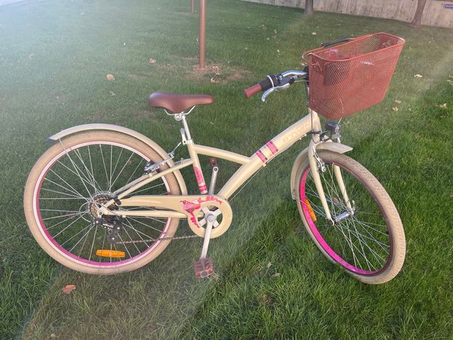 Bicicleta B'Twin 24 Beige Cesta