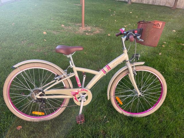 Bicicleta B'Twin 24 Beige Cesta