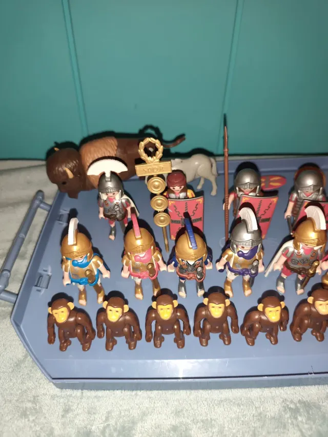 Lote de romanos y animales playmobil