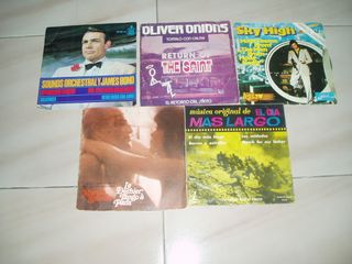LOTE 5 SINGLES VINILO MUSICA DE PELÍCULAS