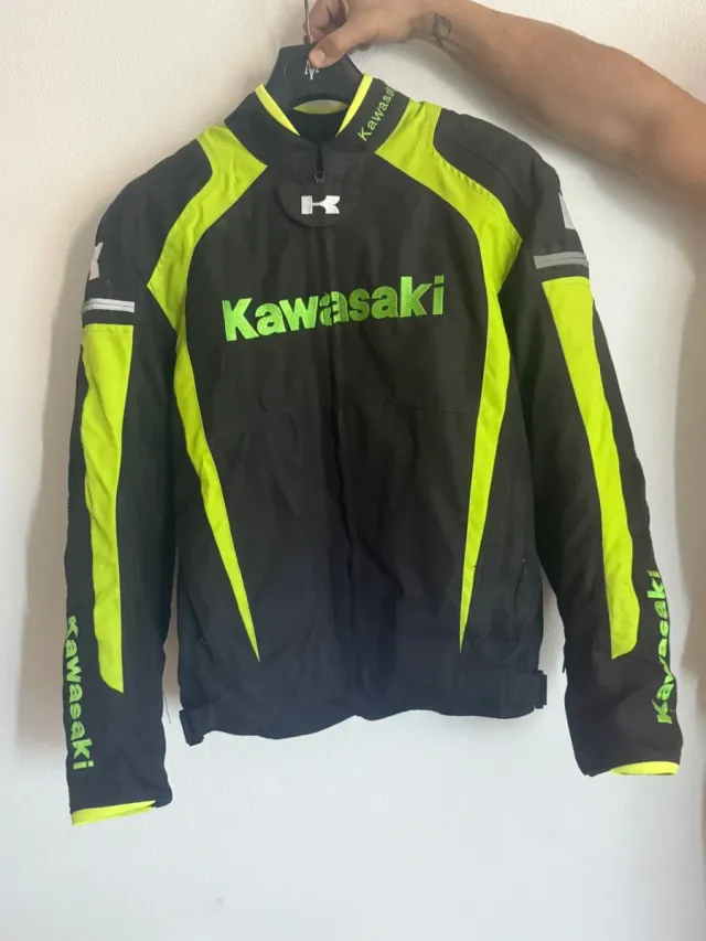 Chaqueta Moto Kawasaki Negra y Verde