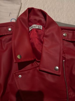 Chaqueta biker roja