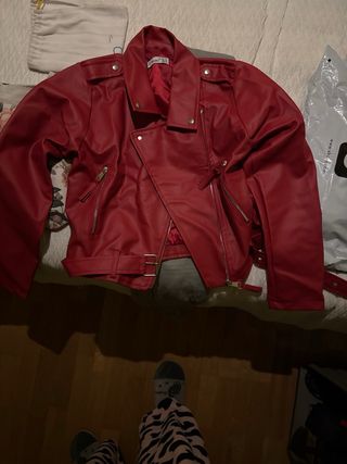 Chaqueta biker roja
