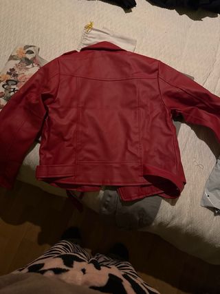 Chaqueta biker roja