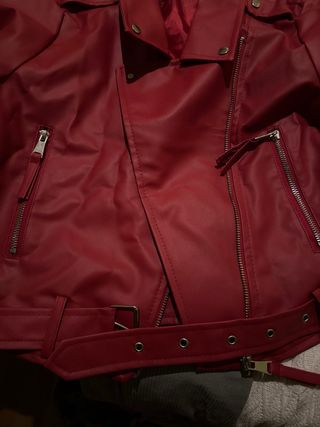 Chaqueta biker roja