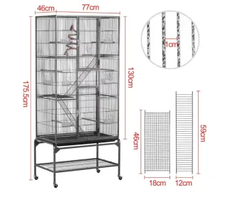 Pajarera grande para ninfas y loros