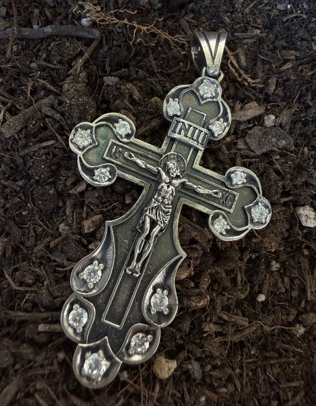 Croce ortodossa in argento