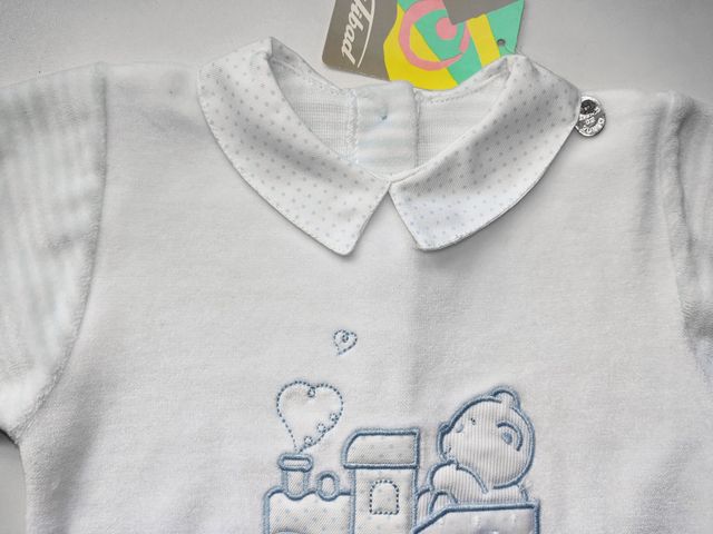 Set di due pezzi per neonato in blu (da indossare)