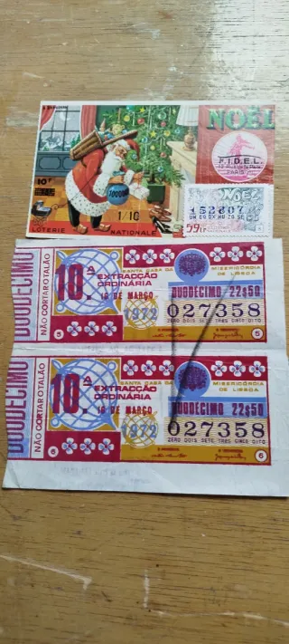 Lotería ONCE y otros billetes antiguos