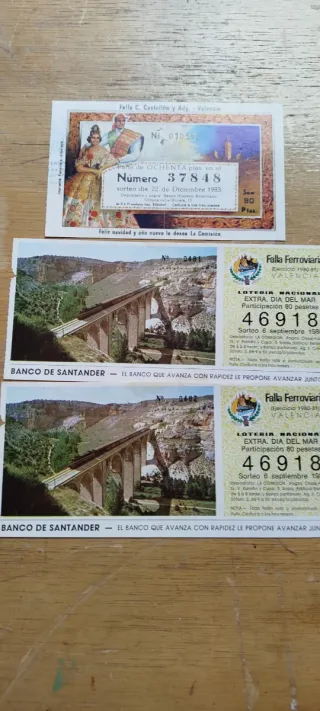 Lotería ONCE y otros billetes antiguos