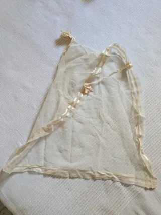 Antiguo Traje de Bautizo Encaje y Seda