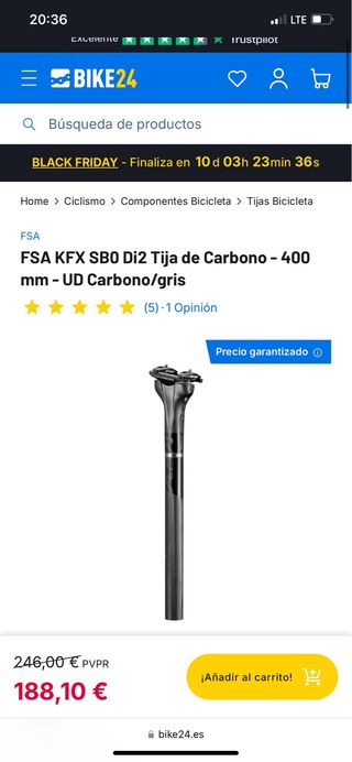 Tija FSA kfx 27.2x400mm