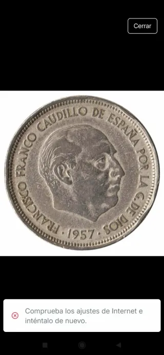 3 Monedas Franco 1957 España, estrellas 58,59 y 60