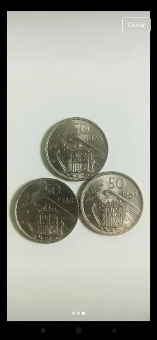 3 Monedas Franco 1957 España, estrellas 58,59 y 60